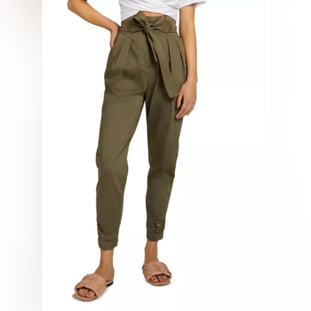 A.L.C. - Hugh Waisted w/ Belt and Tapered Leg - Light Army Green - size 8
